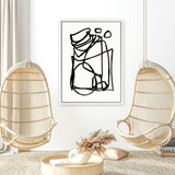 Shop Abstract Line Canvas Art Print-Abstract, Black, Dan Hobday, Portrait, Rectangle, View All, White-framed wall decor artwork