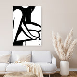 Shop Figure 1 Canvas Art Print-Abstract, Black, Dan Hobday, Portrait, Rectangle, View All, White-framed wall decor artwork