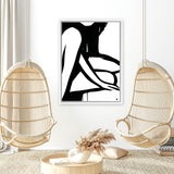 Shop Figure 1 Canvas Art Print-Abstract, Black, Dan Hobday, Portrait, Rectangle, View All, White-framed wall decor artwork