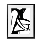 Shop Figure 1 Art Print-Abstract, Black, Dan Hobday, Portrait, Rectangle, View All, White-framed painted poster wall decor artwork