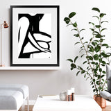 Shop Figure 1 Art Print-Abstract, Black, Dan Hobday, Portrait, Rectangle, View All, White-framed painted poster wall decor artwork