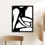 Shop Figure 1 Art Print-Abstract, Black, Dan Hobday, Portrait, Rectangle, View All, White-framed painted poster wall decor artwork