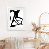 Shop Figure 1 Art Print-Abstract, Black, Dan Hobday, Portrait, Rectangle, View All, White-framed painted poster wall decor artwork