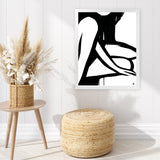 Shop Figure 1 Art Print-Abstract, Black, Dan Hobday, Portrait, Rectangle, View All, White-framed painted poster wall decor artwork