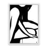Shop Figure 1 Canvas Art Print-Abstract, Black, Dan Hobday, Portrait, Rectangle, View All, White-framed wall decor artwork
