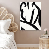 Shop Figure 2 Canvas Art Print-Abstract, Black, Dan Hobday, Portrait, Rectangle, View All, White-framed wall decor artwork