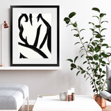 Shop Figure 2 Art Print-Abstract, Black, Dan Hobday, Portrait, Rectangle, View All, White-framed painted poster wall decor artwork