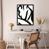 Shop Figure 2 Art Print-Abstract, Black, Dan Hobday, Portrait, Rectangle, View All, White-framed painted poster wall decor artwork