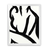Shop Figure 2 Art Print-Abstract, Black, Dan Hobday, Portrait, Rectangle, View All, White-framed painted poster wall decor artwork