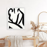 Shop Figure 2 Art Print-Abstract, Black, Dan Hobday, Portrait, Rectangle, View All, White-framed painted poster wall decor artwork