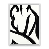 Shop Figure 2 Canvas Art Print-Abstract, Black, Dan Hobday, Portrait, Rectangle, View All, White-framed wall decor artwork