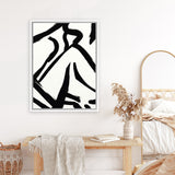 Shop Figure 3 Canvas Art Print-Abstract, Black, Dan Hobday, Portrait, Rectangle, View All, White-framed wall decor artwork