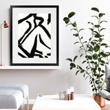 Shop Figure 3 Art Print-Abstract, Black, Dan Hobday, Portrait, Rectangle, View All, White-framed painted poster wall decor artwork