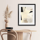 Shop Layered Abstract Art Print-Abstract, Dan Hobday, Neutrals, Portrait, Rectangle, View All, Yellow-framed painted poster wall decor artwork
