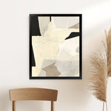 Shop Layered Abstract Art Print-Abstract, Dan Hobday, Neutrals, Portrait, Rectangle, View All, Yellow-framed painted poster wall decor artwork