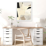 Shop Layered Abstract Art Print-Abstract, Dan Hobday, Neutrals, Portrait, Rectangle, View All, Yellow-framed painted poster wall decor artwork