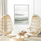 Shop Light Dawn 2 Canvas Art Print-Abstract, Dan Hobday, Green, Portrait, Rectangle, View All, White-framed wall decor artwork