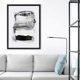 Shop Neutral Tones Canvas Art Print-Abstract, Black, Dan Hobday, Portrait, Rectangle, View All, White-framed wall decor artwork