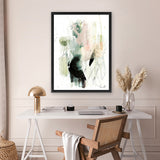 Shop Pianta Canvas Art Print-Abstract, Black, Dan Hobday, Green, Portrait, Rectangle, View All, White-framed wall decor artwork