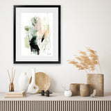 Shop Pianta Art Print-Abstract, Black, Dan Hobday, Green, Portrait, Rectangle, View All, White-framed painted poster wall decor artwork