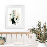 Shop Pianta Art Print-Abstract, Black, Dan Hobday, Green, Portrait, Rectangle, View All, White-framed painted poster wall decor artwork