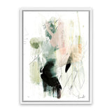 Shop Pianta Canvas Art Print-Abstract, Black, Dan Hobday, Green, Portrait, Rectangle, View All, White-framed wall decor artwork