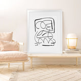 Shop Simple Art Print-Abstract, Black, Dan Hobday, Portrait, Rectangle, View All, White-framed painted poster wall decor artwork