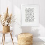 Shop Statement Art Print-Abstract, Black, Dan Hobday, Portrait, Rectangle, View All, White-framed painted poster wall decor artwork