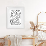 Shop Story Art Print-Abstract, Black, Dan Hobday, Portrait, Rectangle, View All, White-framed painted poster wall decor artwork