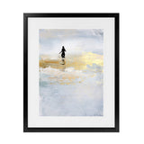 Shop Sun Dip Art Print-Abstract, Blue, Dan Hobday, Portrait, Rectangle, View All, Yellow-framed painted poster wall decor artwork