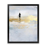 Shop Sun Dip Art Print-Abstract, Blue, Dan Hobday, Portrait, Rectangle, View All, Yellow-framed painted poster wall decor artwork