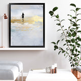 Shop Sun Dip Art Print-Abstract, Blue, Dan Hobday, Portrait, Rectangle, View All, Yellow-framed painted poster wall decor artwork