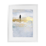 Shop Sun Dip Art Print-Abstract, Blue, Dan Hobday, Portrait, Rectangle, View All, Yellow-framed painted poster wall decor artwork