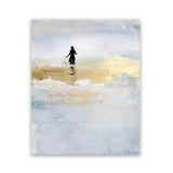 Shop Sun Dip Art Print-Abstract, Blue, Dan Hobday, Portrait, Rectangle, View All, Yellow-framed painted poster wall decor artwork