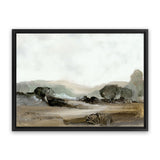 Shop Ash Trees Canvas Art Print-Abstract, Brown, Dan Hobday, Green, Horizontal, Landscape, Rectangle, View All, White-framed wall decor artwork