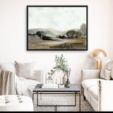 Shop Ash Trees Canvas Art Print-Abstract, Brown, Dan Hobday, Green, Horizontal, Landscape, Rectangle, View All, White-framed wall decor artwork