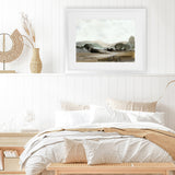 Shop Ash Trees Art Print-Abstract, Brown, Dan Hobday, Green, Horizontal, Landscape, Rectangle, View All, White-framed painted poster wall decor artwork