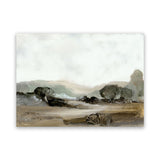 Shop Ash Trees Canvas Art Print-Abstract, Brown, Dan Hobday, Green, Horizontal, Landscape, Rectangle, View All, White-framed wall decor artwork