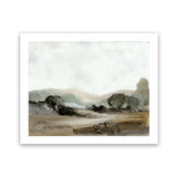 Shop Ash Trees Art Print-Abstract, Brown, Dan Hobday, Green, Horizontal, Landscape, Rectangle, View All, White-framed painted poster wall decor artwork