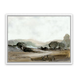 Shop Ash Trees Canvas Art Print-Abstract, Brown, Dan Hobday, Green, Horizontal, Landscape, Rectangle, View All, White-framed wall decor artwork