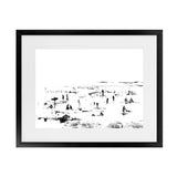 Shop Beach People Art Print-Abstract, Black, Dan Hobday, Horizontal, Landscape, Rectangle, View All, White-framed painted poster wall decor artwork