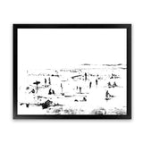 Shop Beach People Art Print-Abstract, Black, Dan Hobday, Horizontal, Landscape, Rectangle, View All, White-framed painted poster wall decor artwork
