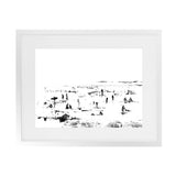 Shop Beach People Art Print-Abstract, Black, Dan Hobday, Horizontal, Landscape, Rectangle, View All, White-framed painted poster wall decor artwork