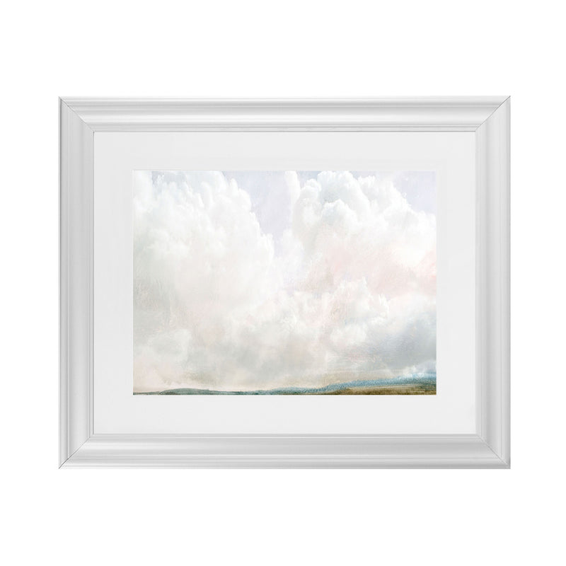 Shop Cumulus Art Print-Abstract, Dan Hobday, Horizontal, Landscape, Rectangle, View All, White-framed painted poster wall decor artwork