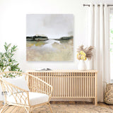 Shop Gold Lake View (Square) Canvas Art Print-Abstract, Dan Hobday, Neutrals, Square, View All-framed wall decor artwork