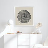 Shop Hand-Drawn Oak (Square) Art Print-Abstract, Black, Brown, Dan Hobday, Square, View All-framed painted poster wall decor artwork