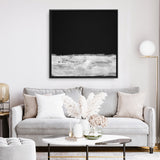 Shop Mono Horizon (Square) Canvas Art Print-Abstract, Black, Dan Hobday, Square, View All-framed wall decor artwork