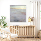 Shop New Day (Square) Canvas Art Print-Abstract, Dan Hobday, Neutrals, Square, View All, Yellow-framed wall decor artwork