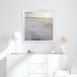 Shop New Day (Square) Art Print-Abstract, Dan Hobday, Neutrals, Square, View All, Yellow-framed painted poster wall decor artwork