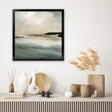 Shop Sennen Cove (Square) Art Print-Abstract, Dan Hobday, Green, Square, View All, Yellow-framed painted poster wall decor artwork